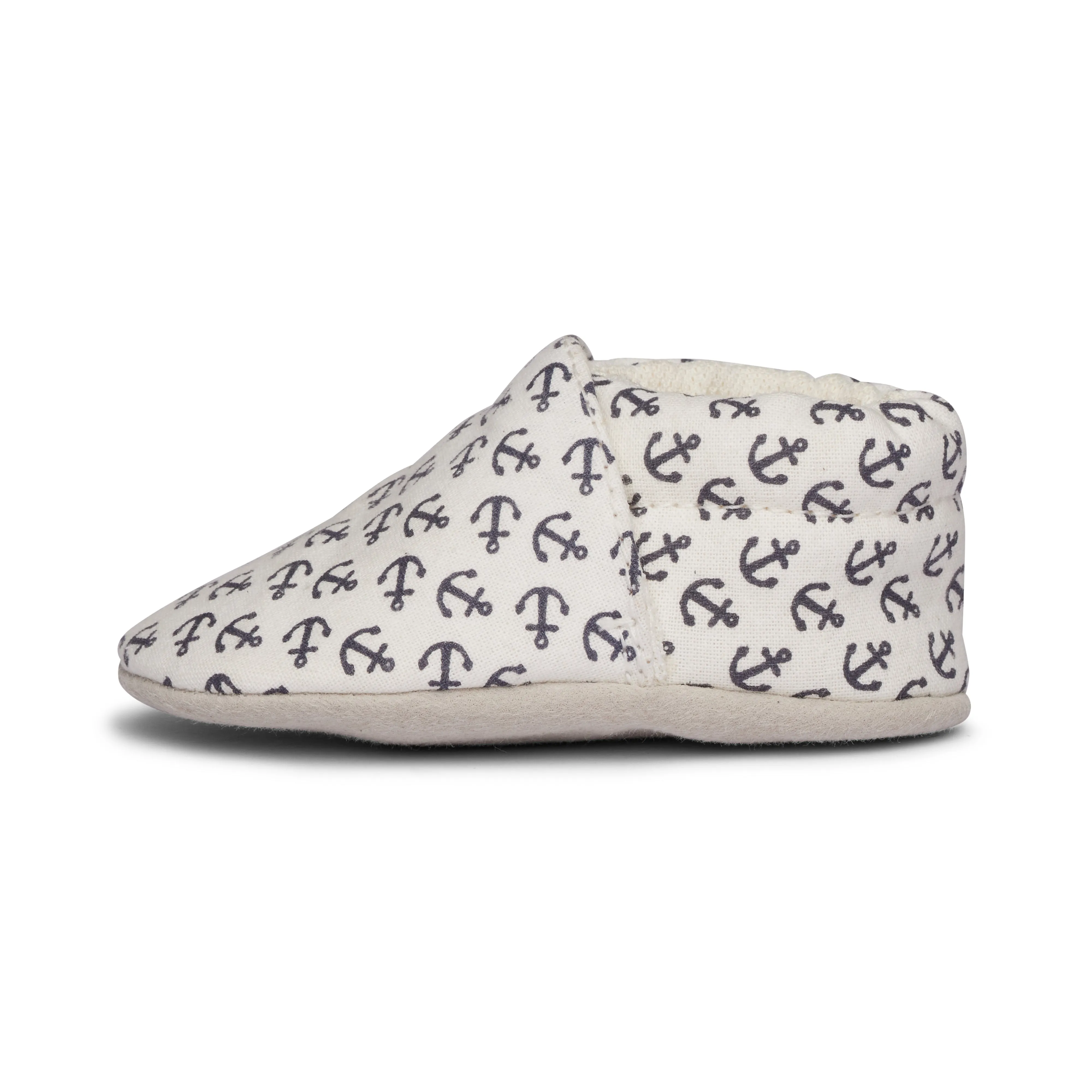 Anchor Cotton Baby Shoe - White And Black