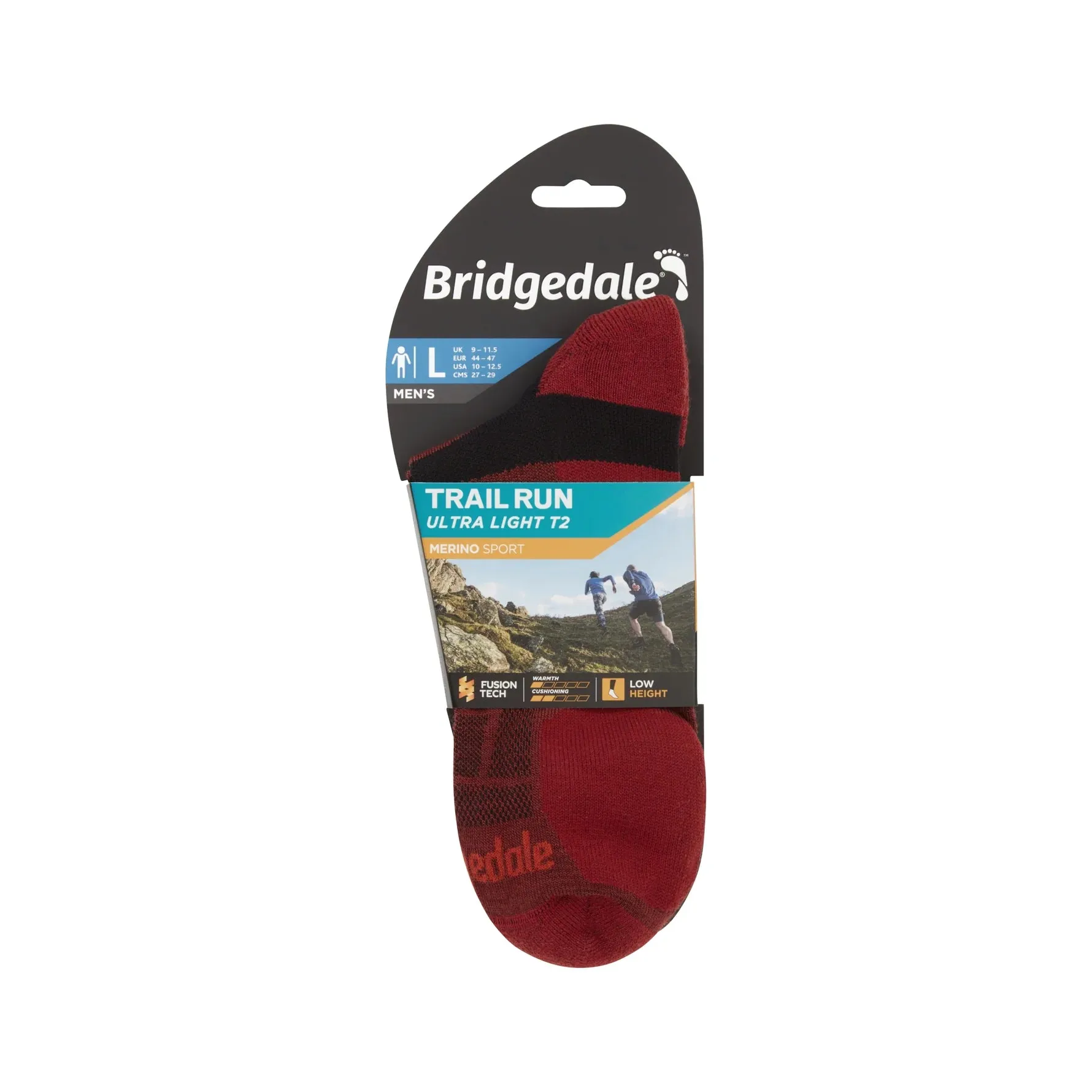 Bridgedale Men's Ultra Light T2 Merino Sport Low Sock-Assorted Colours
