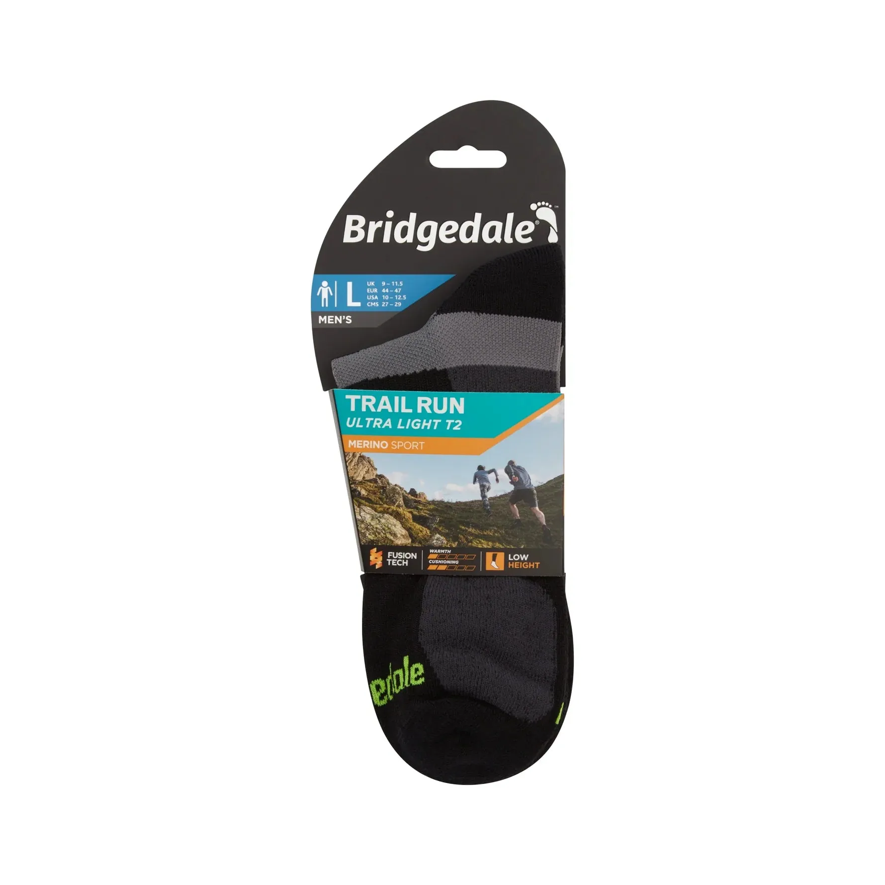 Bridgedale Men's Ultra Light T2 Merino Sport Low Sock-Assorted Colours